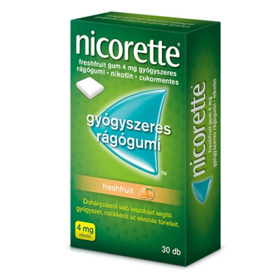 Nicorette freshfruit gum 4 mg gyógyszeres rágógumi 30 db